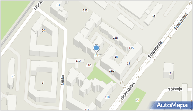 Warszawa, Sokratesa, 13C, mapa Warszawy