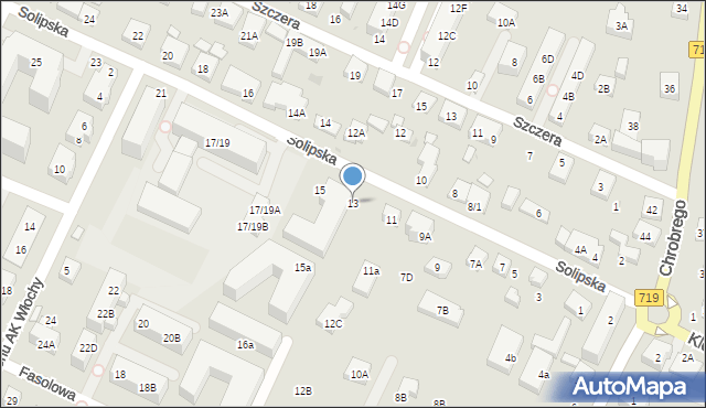 Warszawa, Solipska, 13, mapa Warszawy