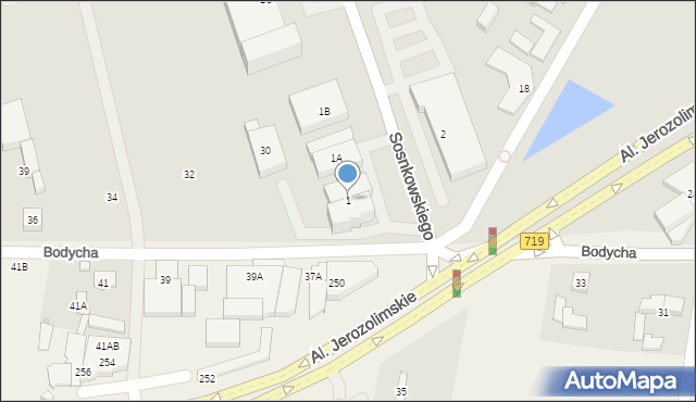 Warszawa, Sosnkowskiego Kazimierza, gen., 1, mapa Warszawy