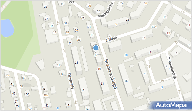 Warszawa, Sosnkowskiego Kazimierza, gen., 17, mapa Warszawy