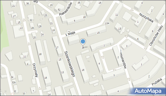 Warszawa, Sosnkowskiego Kazimierza, gen., 18, mapa Warszawy