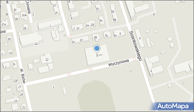 Warszawa, Sosnkowskiego Kazimierza, gen., 3, mapa Warszawy