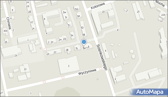 Warszawa, Sosnkowskiego Kazimierza, gen., 5A, mapa Warszawy