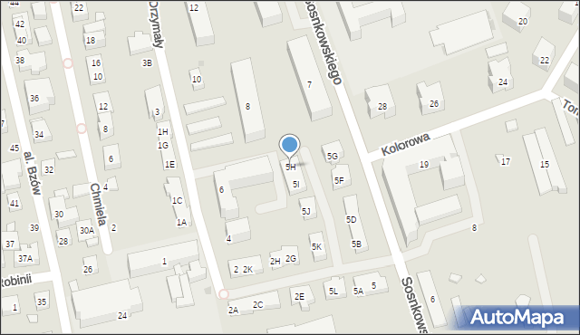 Warszawa, Sosnkowskiego Kazimierza, gen., 5H, mapa Warszawy