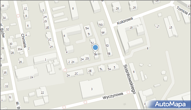 Warszawa, Sosnkowskiego Kazimierza, gen., 5K, mapa Warszawy