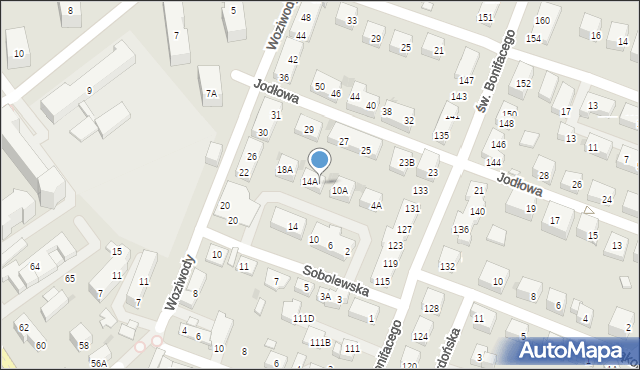 Warszawa, Sobolewska, 12A, mapa Warszawy