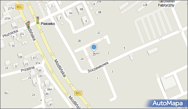 Warszawa, Soczewkowa, 2D, mapa Warszawy