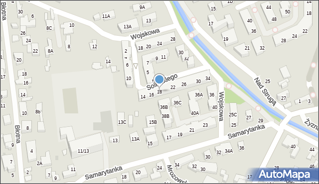 Warszawa, Solińskiego Aleksandra, 18, mapa Warszawy
