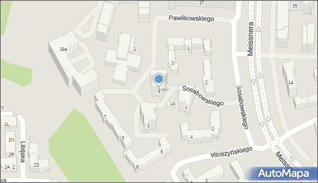 Warszawa, Sosabowskiego Stanisława Franciszka, gen., 4, mapa Warszawy