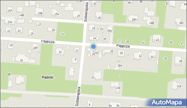 Warszawa, Sobierajska, 12, mapa Warszawy