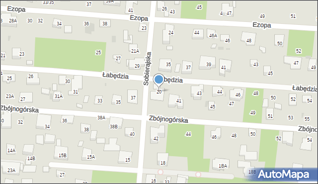 Warszawa, Sobierajska, 20, mapa Warszawy