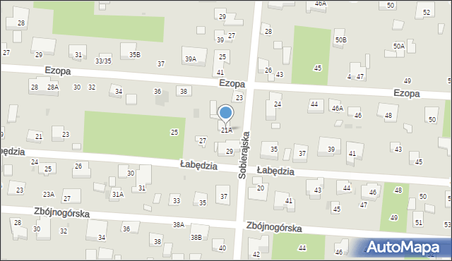 Warszawa, Sobierajska, 21A, mapa Warszawy