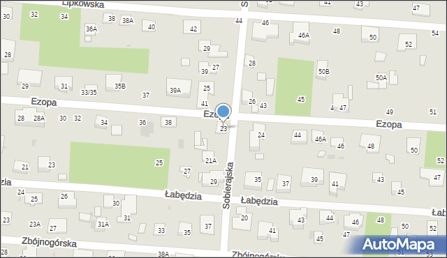 Warszawa, Sobierajska, 23, mapa Warszawy