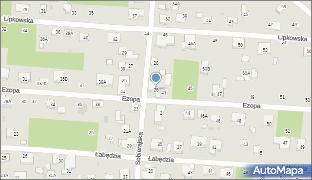 Warszawa, Sobierajska, 26, mapa Warszawy