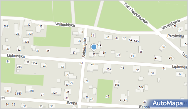 Warszawa, Sobierajska, 32, mapa Warszawy