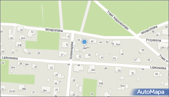 Warszawa, Sobierajska, 34A, mapa Warszawy