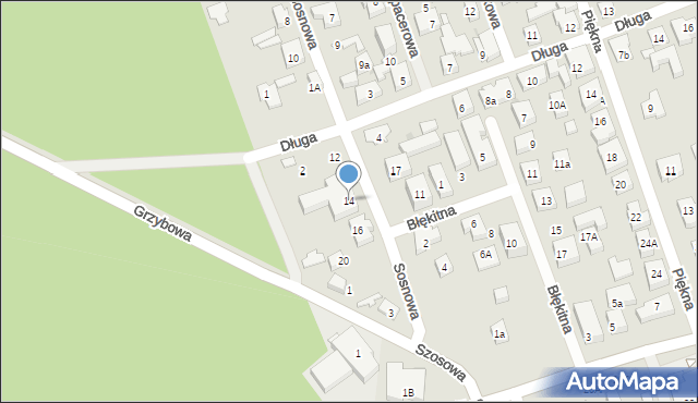 Warszawa, Sosnowa, 14, mapa Warszawy