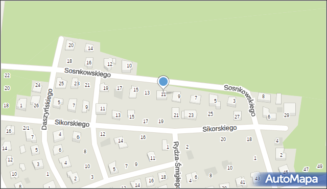 Wasilków, Sosnkowskiego Kazimierza, gen., 11, mapa Wasilków