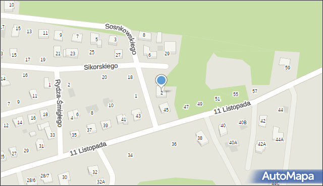 Wasilków, Sosnkowskiego Kazimierza, gen., 2, mapa Wasilków