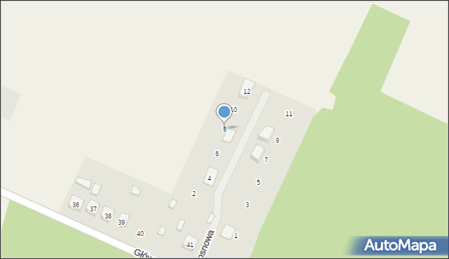 Wiele, Sosnowa, 8, mapa Wiele