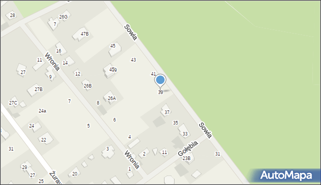 Wieniec-Zalesie, Sowia, 39, mapa Wieniec-Zalesie