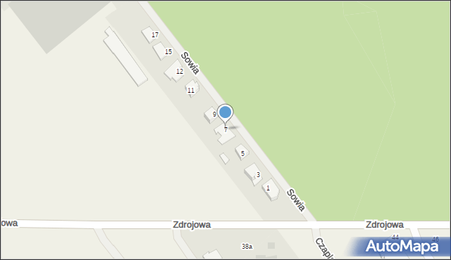 Wieniec-Zalesie, Sowia, 7, mapa Wieniec-Zalesie