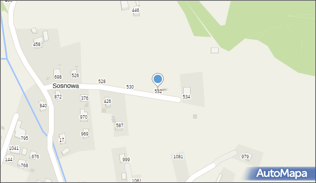 Wieprz, Sosnowa, 532, mapa Wieprz