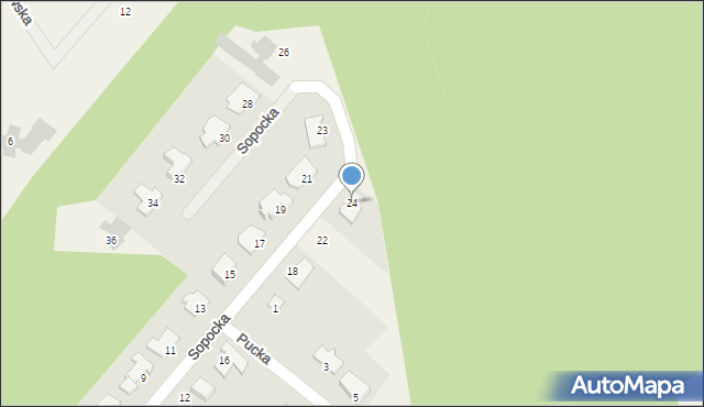 Wilcze, Sopocka, 24, mapa Wilcze