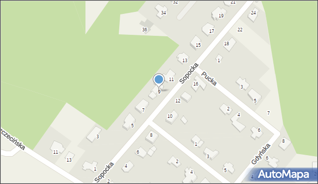 Wilcze, Sopocka, 9, mapa Wilcze