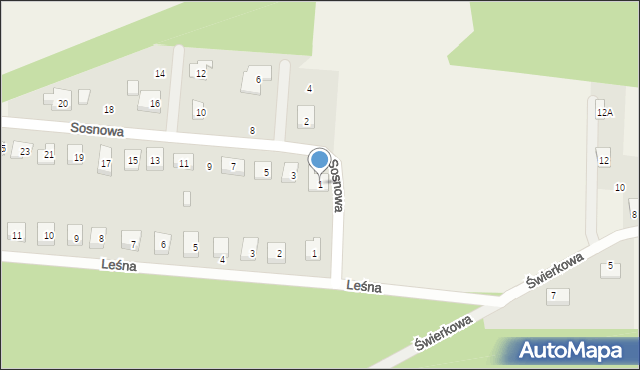 Wilków, Sosnowa, 1, mapa Wilków