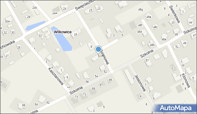 Wilkowice, Sosnowa, 7, mapa Wilkowice