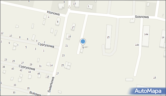 Wisełka, Sosnowa, 5, mapa Wisełka