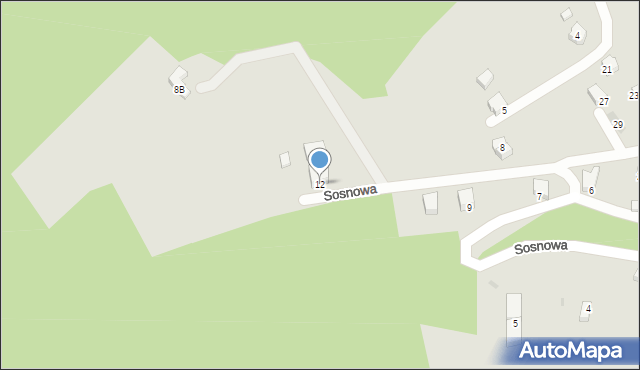 Wisła, Sosnowa, 12, mapa Wisła