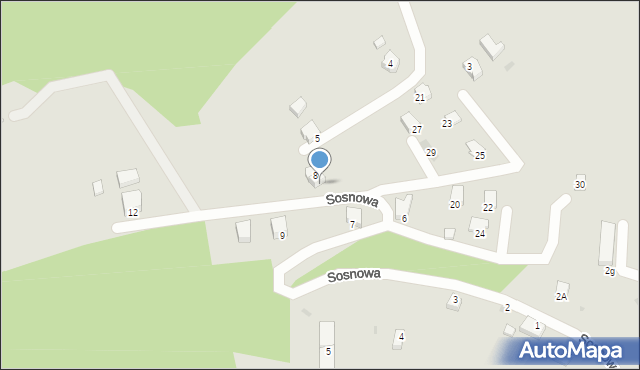 Wisła, Sosnowa, 8A, mapa Wisła