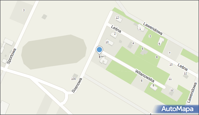 Wiśniew, Sosnowa, 8, mapa Wiśniew