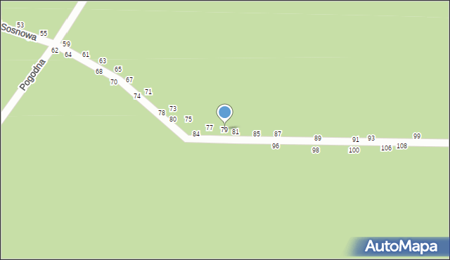 Władysławów, Sosnowa, 79, mapa Władysławów