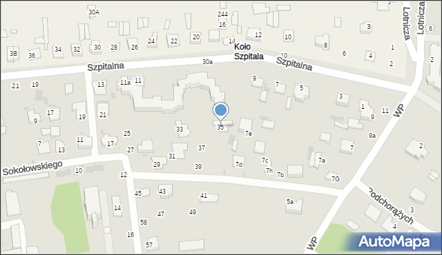 Włodawa, Sokołowskiego Alfreda, 35, mapa Włodawa