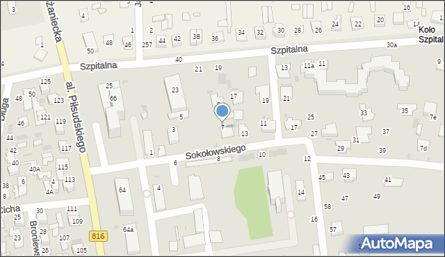 Włodawa, Sokołowskiego Alfreda, 7, mapa Włodawa