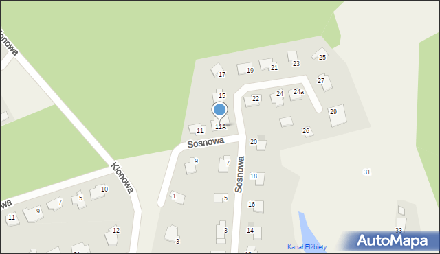 Wójtowo, Sosnowa, 11A, mapa Wójtowo