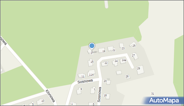 Wójtowo, Sosnowa, 17, mapa Wójtowo