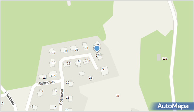 Wójtowo, Sosnowa, 27, mapa Wójtowo