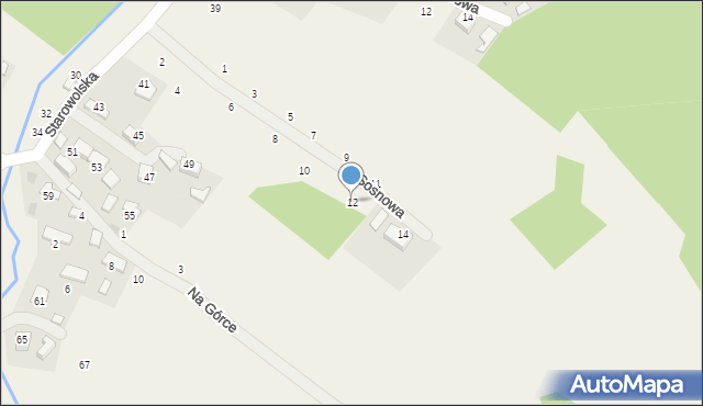 Wola Filipowska, Sosnowa, 12, mapa Wola Filipowska