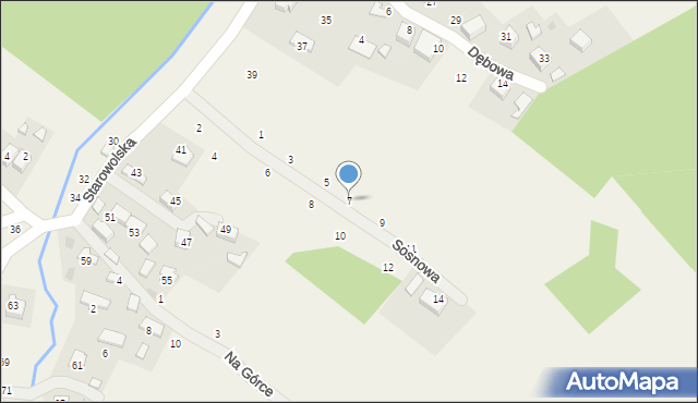 Wola Filipowska, Sosnowa, 7, mapa Wola Filipowska