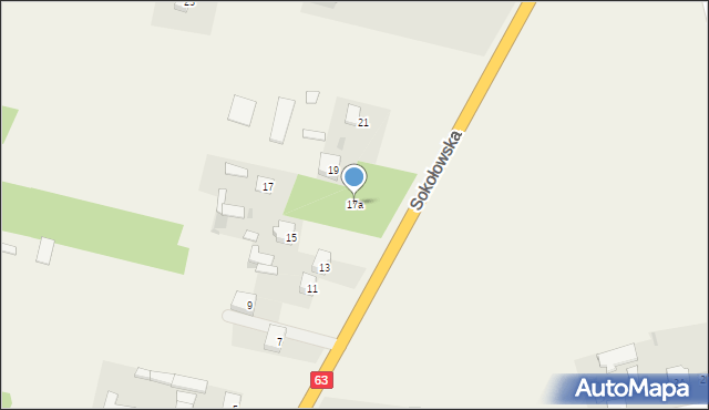Wola Suchożebrska, Sokołowska, 17a, mapa Wola Suchożebrska