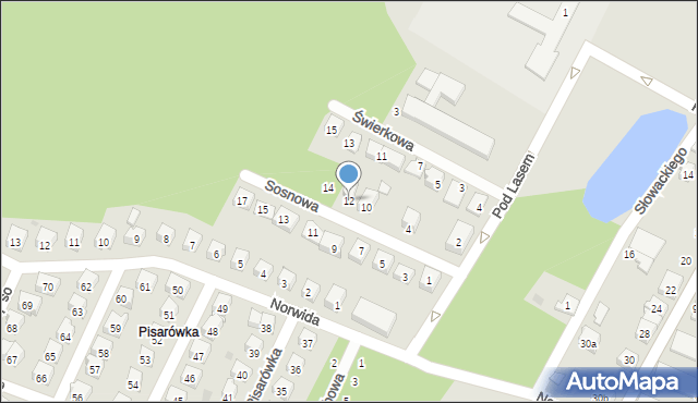 Wolbrom, Sosnowa, 12, mapa Wolbrom