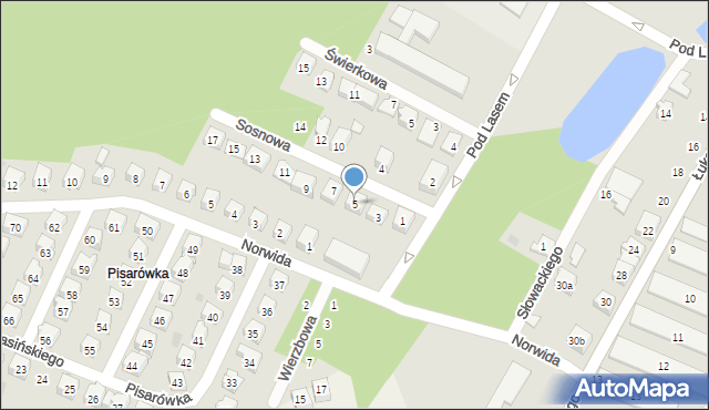 Wolbrom, Sosnowa, 5, mapa Wolbrom