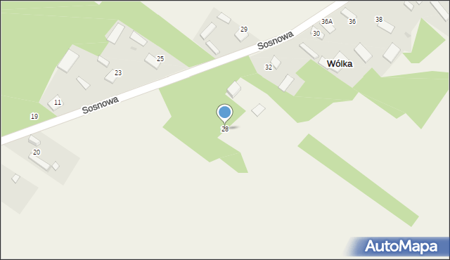 Wólka, Sosnowa, 28, mapa Wólka