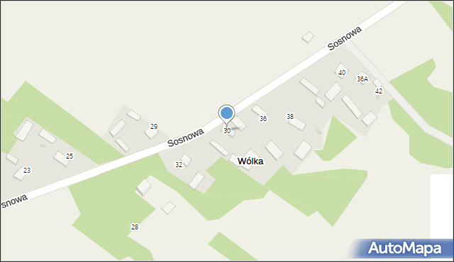 Wólka, Sosnowa, 30, mapa Wólka