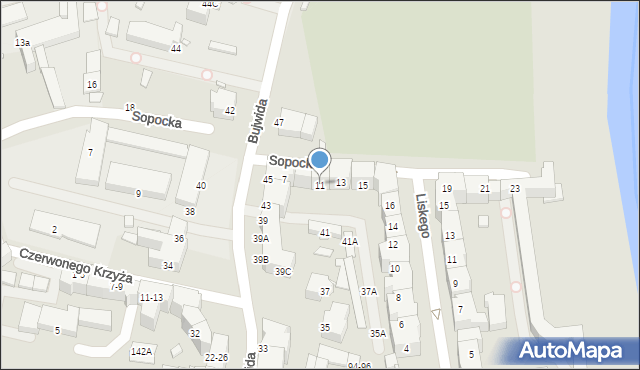 Wrocław, Sopocka, 11, mapa Wrocławia