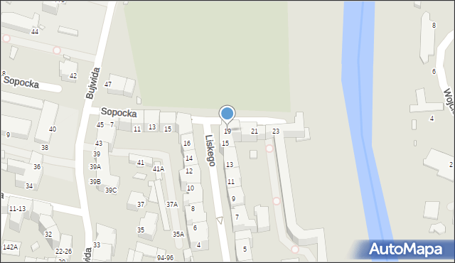 Wrocław, Sopocka, 19, mapa Wrocławia